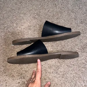 Madewell Boardwalk Post Slide Sandal Leather Black 10 thumbnail 3