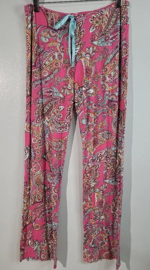 P.J. Salvage Women's pajama Paisley Print Pink Pants. Size L-G. As Is. thumbnail 1