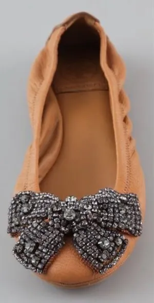 Tory Burch Eddie Camel Ballet Flats Sz 7.5 thumbnail 1