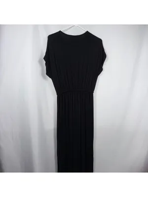 Lake Flower Black Drawstring Waist Maxi Dress thumbnail 6