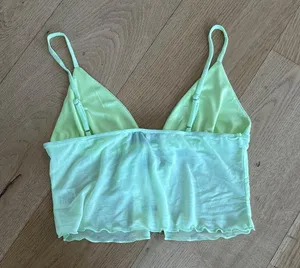 Outcast Clothing - Rey Sleeveless Mesh Crop Top in Matcha Green thumbnail 3