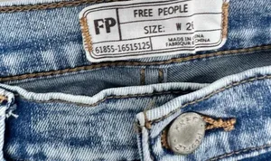 Free People Women’s 26 Distressed Raw Hem Jeans thumbnail 2