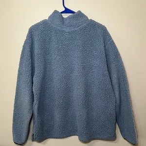 Victoria's Secret Pink Blue Sherpa Pullover thumbnail 3