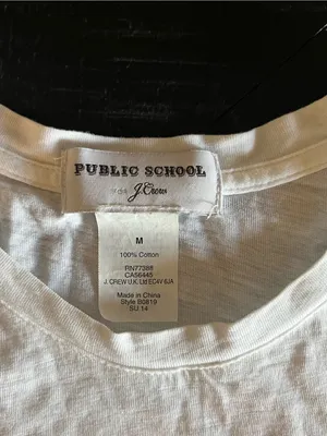 White "I love Public school boys" graphic muscle tank t-shirt by JCrew Size M thumbnail 4