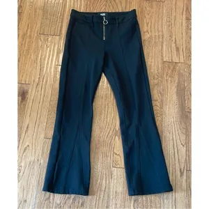 Paige black exposed zipper fly flare stretch pants size 26 thumbnail 12