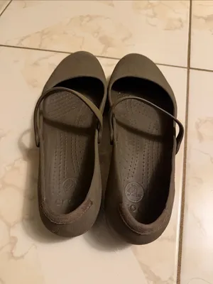 CROCS Women’s Mary Jane Flats in Olive Brown thumbnail 3