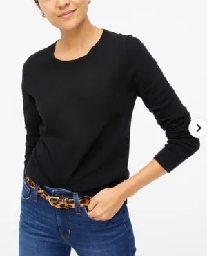 J. Crew Factory Women's Size XS Sawyer‎ Sweater Crewneck Black Merino Wool E0022 thumbnail 1