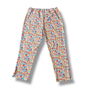 Jude Connally Colorful Village Print Knit‎ Pants Womens Size L Made in USA thumbnail 3