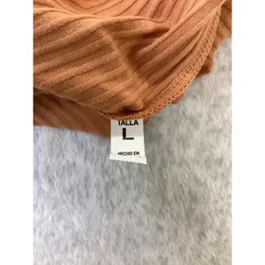 Billabong Womens Ribbed Notch Neck Lettuce Hem Tank Top Orange Large thumbnail 5