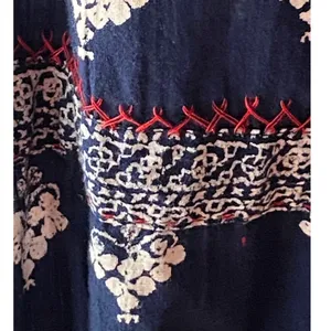 LUCKY BRAND Blue Boho Bandana Bohemian Pullover Blouse ~ Women's SMALL thumbnail 6
