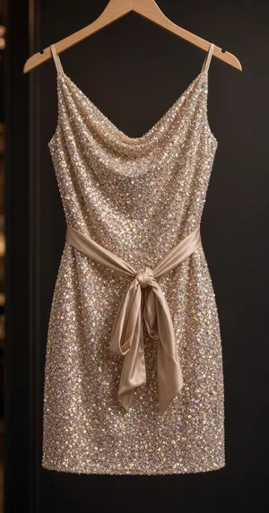 Sequin cowl neck dress Small thumbnail 1