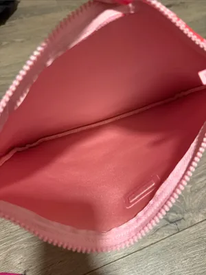triangl swimwear Pink and Red Checkerboard Zip Pouch thumbnail 3