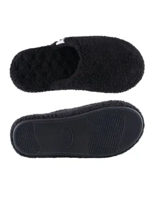 NWT Isotoner Cozy Plush Terry Knit Clog Slippers 8844 Black L (8.5-9) thumbnail 4