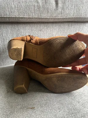 Women's Suede Ankle Booties in Tan with Side Zip thumbnail 4