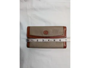 Dooney & Bourke Vintage Pebbled Leather Wallet Brown & Taupe Snap Kiss Lock thumbnail 3