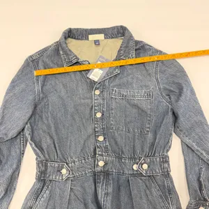 Universal Thread Womens Denim Long Sleeve Romper Dark Wash Blue Size 12 NWT thumbnail 4