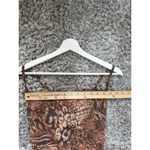 Pretty Little Thing Maxi Dress Cover Up Mesh Brown Leopard Print Size 2 Spaghetti Strap Summer Dress thumbnail 7
