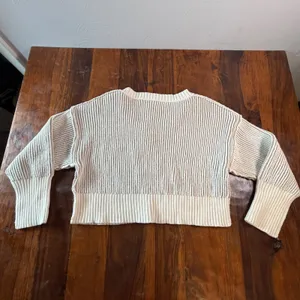 Altar'd State Women Small V-Neck Ribbed Cropped Sweater Tan Cream S0376K935JI thumbnail 2
