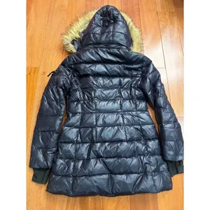 S13 New York Women's Black Chelsea Puffer‎ Down Coat with Faux Fur Trim Hood M thumbnail 8