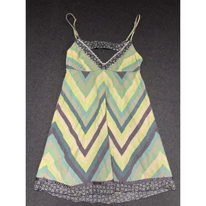 Free People Chevron Turquoise Yellow Slip Sundress Boho M thumbnail 2