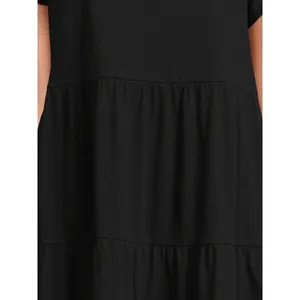 Time and Tru Womens Dress Size M Black Tiere Cotton Minimalist Whimsigoth thumbnail 4