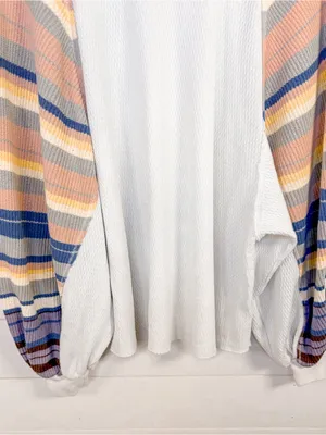 Free People Rainbow Dreams Balloon Sleeve Thermal Knit Blouse, EUC, Medium thumbnail 8