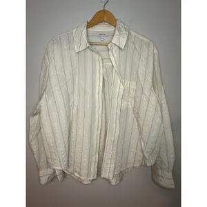Madewell Relaxed Fit Yellow Cream Stripe Button Up Front Chest Pocket Size‎ XL thumbnail 2