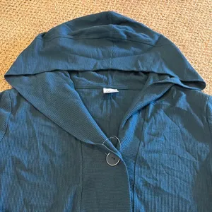 Jockey Women’s Teal Waffle Hooded Long Cardigan with Pockets - Size L thumbnail 2