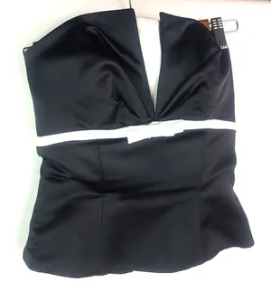 Bridal Manuf 4 Black White Tuxedo Bustier Top thumbnail 1