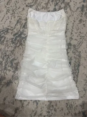 Superdown Sonya Bustier Mesh Dress Ivory Strapless Ruched Mini Medium thumbnail 5