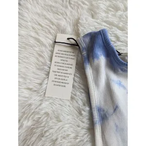 Daydreamer La Eye Tie Dye Tank In Periwinkle Cloud Crop Tank White/Blue XS NWT thumbnail 5