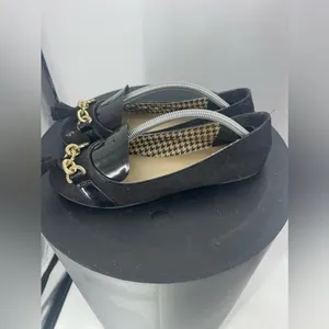 Black and gold women's flats with‎ tassels size 7 thumbnail 4