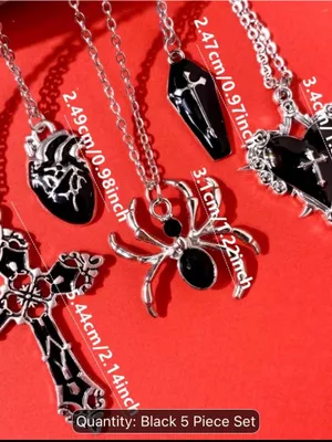 Y2K Vintage Style Stainless Steel (5) Piece Gothic/Punk Style “18 inch Necklaces thumbnail 3