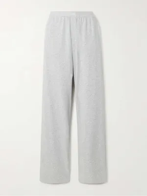 Skims Boyfriend Stretch-Modal & Cotton-Blend Jersey Track Pants Light Heather thumbnail 3