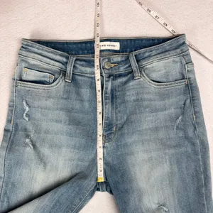 Flying Monkey Distressed Straight Leg Jeans Women's 30 High Rise Raw Hem euc thumbnail 5