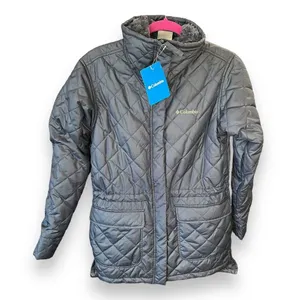NWTS Women's Columbia Copper Crest Quilted Novelty Jacket Small Black Fleece‎ thumbnail 1