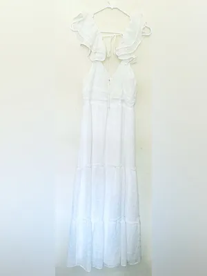 Altard state anna‎ flutter sleeve maxi dress White Sz Medium thumbnail 3