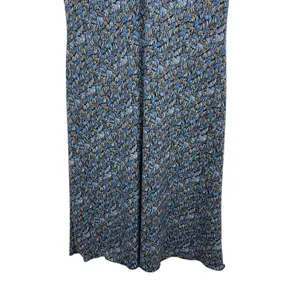 VTG Y2K Byer Too USA Made Blue Gray Floral Sleeveless Ruffle V-neck Dress M thumbnail 4