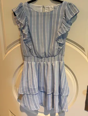 Blue and White Stripped Dress thumbnail 1