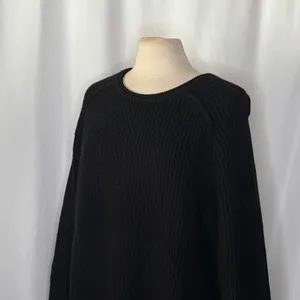 ZARA Wool Blend Solid‎ Black Shaker Knit Pullover Sweater Minimalist Medium thumbnail 9