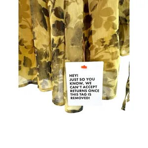 Topshop Yellow Floral‎ Sheer Ruffle Tie Mini Dress US 6 Boho Chic Romantic NWT thumbnail 9