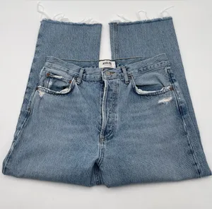 AGOLDE 90s Pinch Frayed Hem High Rise Straight Cropped Denim Jeans Sz 29 *READ* thumbnail 1