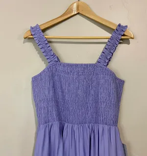 Nsr Women’s Julia Woven Smocked Ruffle Tank Dress Lavender Size Medium NWT thumbnail 2