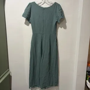 Lulus Wide Leg jumper Midi XS‎ Green Linen & Rayon Short Sleeve Fringe thumbnail 6