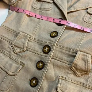 Luii jacket medium neutral jacket denim feel cotton blend cute buttons pockets Tan thumbnail 5