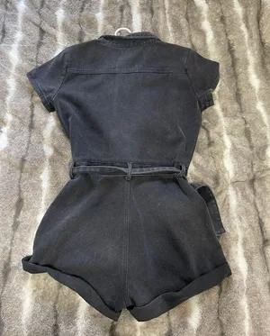 Black Denim Romper thumbnail 3