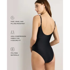 NWT Quince Black Italian Cut Out One-Piece Swimsuit Sz XS thumbnail 2