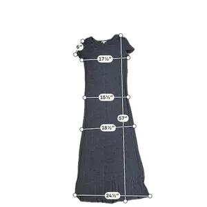 Zenana Outfitters Charcoal Gray Maxi Dress Rayon L Pockets‎ Minimalist thumbnail 4