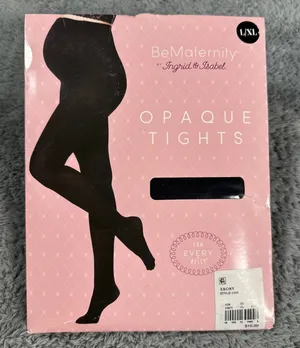 BeMaternity Opaque Pantyhose Tights Black Size L/XL Style 1269 Ebony Pregnant thumbnail 1