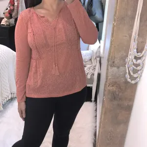 VINTAGE AMERICA size medium boho peasant top thumbnail 2